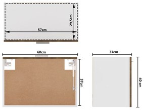 Ντουλάπι Κρεμαστό Καφέ Δρυς 60x31x40 εκ. Επεξεργασμένο Ξύλο - Καφέ