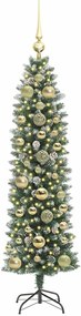 vidaXL Τεχνητό Λεπτό Χριστουγεννιάτικο Δέντρο Πράσινο και Λευκό 150 cm