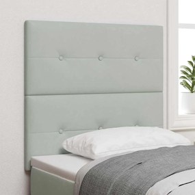 vidaXL LED Κεφαλάρι Ανοιχτό Γκρι 80 εκ. Βελούδο