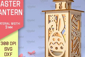 Σετ των 2 Intra απο ξύλο plywood 3mm-4mm πάχος 3D Πασχαλινό Φανάρι . 3D Lantern Δίασταση 15x15 cm INTRAFABR-89837875