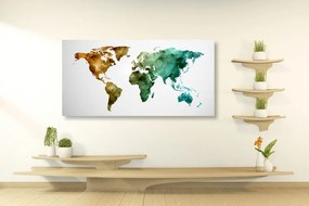 Έγχρωμος πολυγωνικός παγκόσμιος χάρτης εικόνας - 120x60