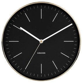 Ρολόι Τοιχού Minimal KA5695BK Φ27,5cm Μεταλλικό Black-Gold Karlsson Metal