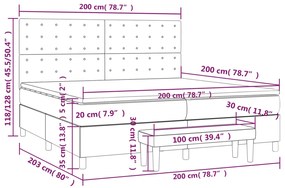 Κρεβάτι Boxspring με Στρώμα Κρεμ 200x200 εκ. Υφασμάτινο - Κρεμ