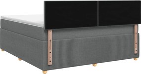 vidaXL Κρεβάτι box spring με στρώμα Σκούρο Γκρι 140 x 200 cm Ύφασμα