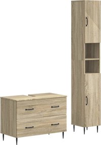 vidaXL Σετ Ντουλαπιών Μπάνιου 2 Τεμαχίων HAARLEM Sonoma Δρυς