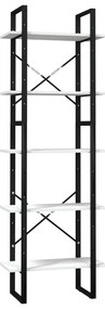 vidaXL Βιβλιοθήκη με 5 Ράφια Λευκή 60 x 30 x 175 εκ. από Ξύλο Πεύκου