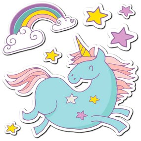 Unicorns Princess αυτοκόλλητα με μήνυμα τοίχου M - 11113