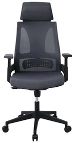 BF8750 Πολυθρόνα Γραφείου Διευθυντή, Mesh Γκρι, Ύφασμα Γκρι 65x64x117/127cm