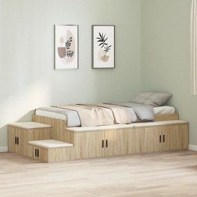 vidaXL Κρεβάτι αποθήκευσης Ξύλου Sonoma 90x200 cm