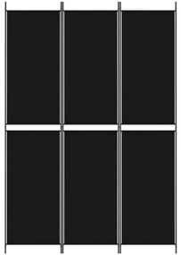 vidaXL Διαχωριστικό Δωματίου με 3 Πάνελ Μαύρο 150x220 εκ. από Ύφασμα