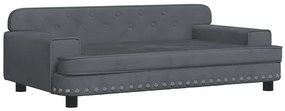 vidaXL Κρεβάτι Σκύλου Σκούρο Γκρι 90 x 53 x 30 εκ. Βελούδινο