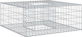 vidaXL Ανασηκωμένο κρεβάτι gabion Ασημί