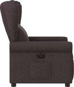 vidaXL Πολυθρόνα Ανακλινόμενη Ηλεκτρική Σκούρο Καφέ Υφασμάτινη