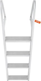 VEVOR Aluminum Dock Ladder Boat Dock Ladder Removable 4 Steps with 350lbs Load