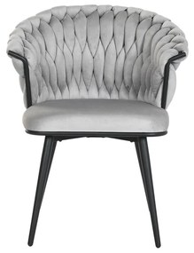 Καρέκλα Τραπεζαρίας Home ESPRIT Μαύρο Γκρι πολυεστέρας Μέταλλο 60 x 66 x 84 cm 66 x 60 x 84 cm