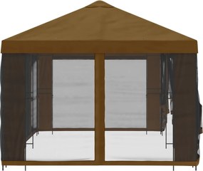 vidaXL Κιόσκι με Πλαϊνές Τοίχους 6 x 3 m Taupe Πολυεστέρας και Χάλυβας