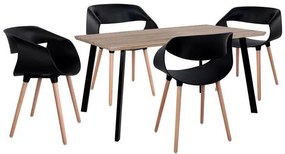 Σετ τραπεζαρίας C11177 5τμχ με Τραπέζι Sonama 140x80x76εκ. & Καρέκλες MAGGIE Μαύρες