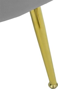 Πολυθρόνα Daimon pakoworld βελούδο γκρι-χρυσό 79x74x78εκ