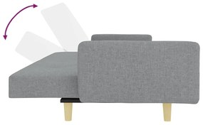 vidaXL Καναπές Κρεβάτι Διθέσιος με Υποπόδιο Ανοιχτό Γκρι Υφασμάτινος