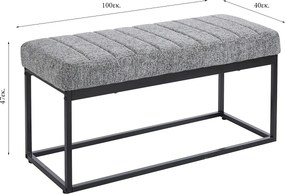 Ταμπουρέ (103x40x47) Spitishop Chimay Grey/Black