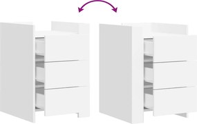 vidaXL Κομοδίνο Λευκό 45 x 50 x 65 εκ. από Επεξεργασμένο Ξύλο