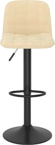 vidaXL Σκαμπό Μπαρ 2 τεμ. Κρεμ Βελούδινα