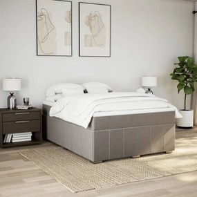 Κρεβάτι Boxspring με Στρώμα Taupe 160x200 εκ. Υφασμάτινο - Μπεζ-Γκρι