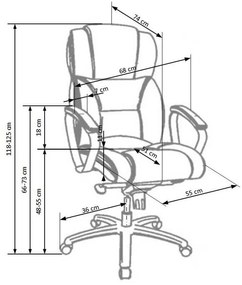 Καρέκλα γραφείου Houston 595, Μαύρο, 118x68x74cm, 26 kg, Με μπράτσα, Με ρόδες, Μηχανισμός καρέκλας: Μηχανισμός multiblock | Epipla1.gr