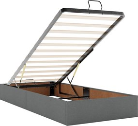 vidaXL Κρεβάτι Ottoman με στρώμα Σκούρο Γκρι 80 x 200 cm Ύφασμα
