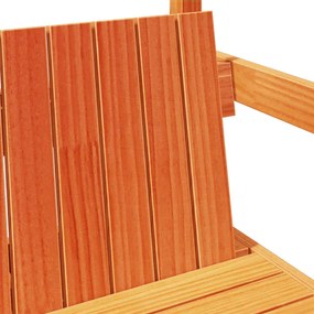 Παγκάκι με Οροφή Καφέ 117,5x70x176,5 εκ. από Μασίφ Ξύλο Πεύκου - Καφέ