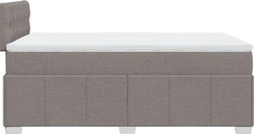 vidaXL Κρεβάτι Boxspring με Στρώμα Taupe 120x190 εκ. Υφασμάτινο