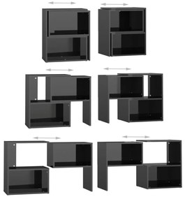 vidaXL Έπιπλο Τηλεόρασης Μαύρο Γυαλ. 104 x 30 x 52 εκ. από Επεξ. Ξύλο
