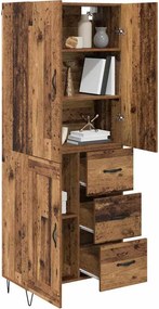vidaXL Highboard 2 pcs Παλιό ξύλο 69,5 x 34 x 180 εκ.
