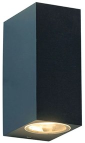 Φωτιστικό Τοίχου - Απλίκα SL8111GU10G 5,8x15cm 2xGU10 3W IP65 Dark Grey Aca Πλαστικό, Γυαλί
