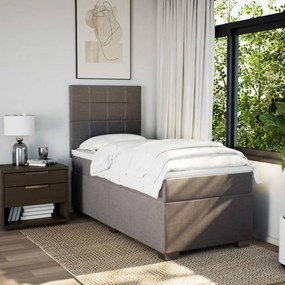 Κρεβάτι Boxspring με Στρώμα Taupe 80x200 εκ. Υφασμάτινο - Μπεζ-Γκρι