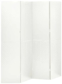 Διαχωριστικό Δωματίου με 4 Πάνελ Λευκό 160 x 180 εκ. από Ατσάλι - Λευκό