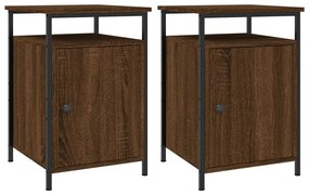 vidaXL Κομοδίνα 2 τεμ. Καφέ Δρυ 40x42x60 εκ. από Επεξεργ. Ξύλο