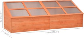 vidaXL Θερμοκήπιο 180 x 57 x 62 εκ. Ξύλινο