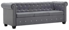 ΚΑΝΑΠΕΣ ΤΡΙΘΕΣΙΟΣ CHESTERFIELD ΓΚΡΙ 199 X 75 X 72 ΕΚ. ΒΕΛΟΥΔΟ 247144