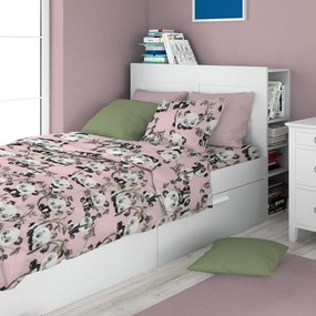 Σεντόνια Παιδικά Panda Bear 97 (Σετ 3τμχ) Pink DimCol Μονό 160x240cm 100% Βαμβακερή Φανέλα