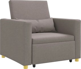 vidaXL Καναπές Κρεβάτι Μονό Taupe ύφασμα