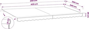 vidaXL Ανταλλακτικό Ύφασμα Τέντας Καφέ 450x350 εκ. Πολυεστέρας
