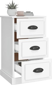 vidaXL Κομοδίνο Λευκό 39 x 39 x 67 εκ. από Επεξεργασμένο Ξύλο