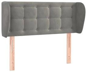 Κεφαλάρι με Πτερύγια Ανοιχτό Γκρι 83x23x78/88 εκ. Βελούδινο - Γκρι