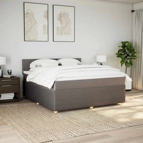 vidaXL Κρεβάτι Boxspring με Στρώμα Taupe 180x200 εκ. Υφασμάτινο