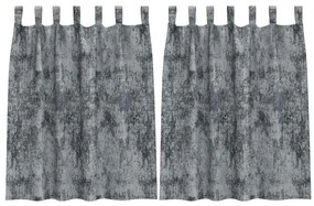 vidaXL Κουρτίνα με κουρτίνες 2 pcs Ασημί Γκρι 140 x 140 cm Βελούδο