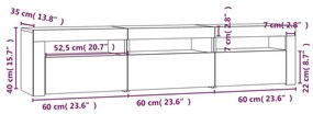 Έπιπλο Τηλεόρασης με LED Sonoma Δρυς 180x35x40 εκ. - Καφέ