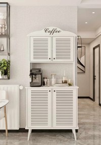 Έπιπλο Μπαρ Καφέ Λευκό BRADO 90x40x20