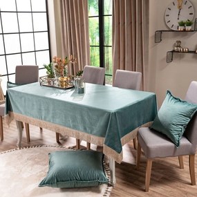 Τραπεζομάντηλο Velvet 15 Pine Green Teoran 140X180 Cotton-Acrylic