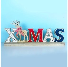Χριστουγεννιάτικο Στολίδι WOODEN X-MAS με LED Λαμπάκια X05261113 ACA-X05261113-Πολύχρωμο X05261113